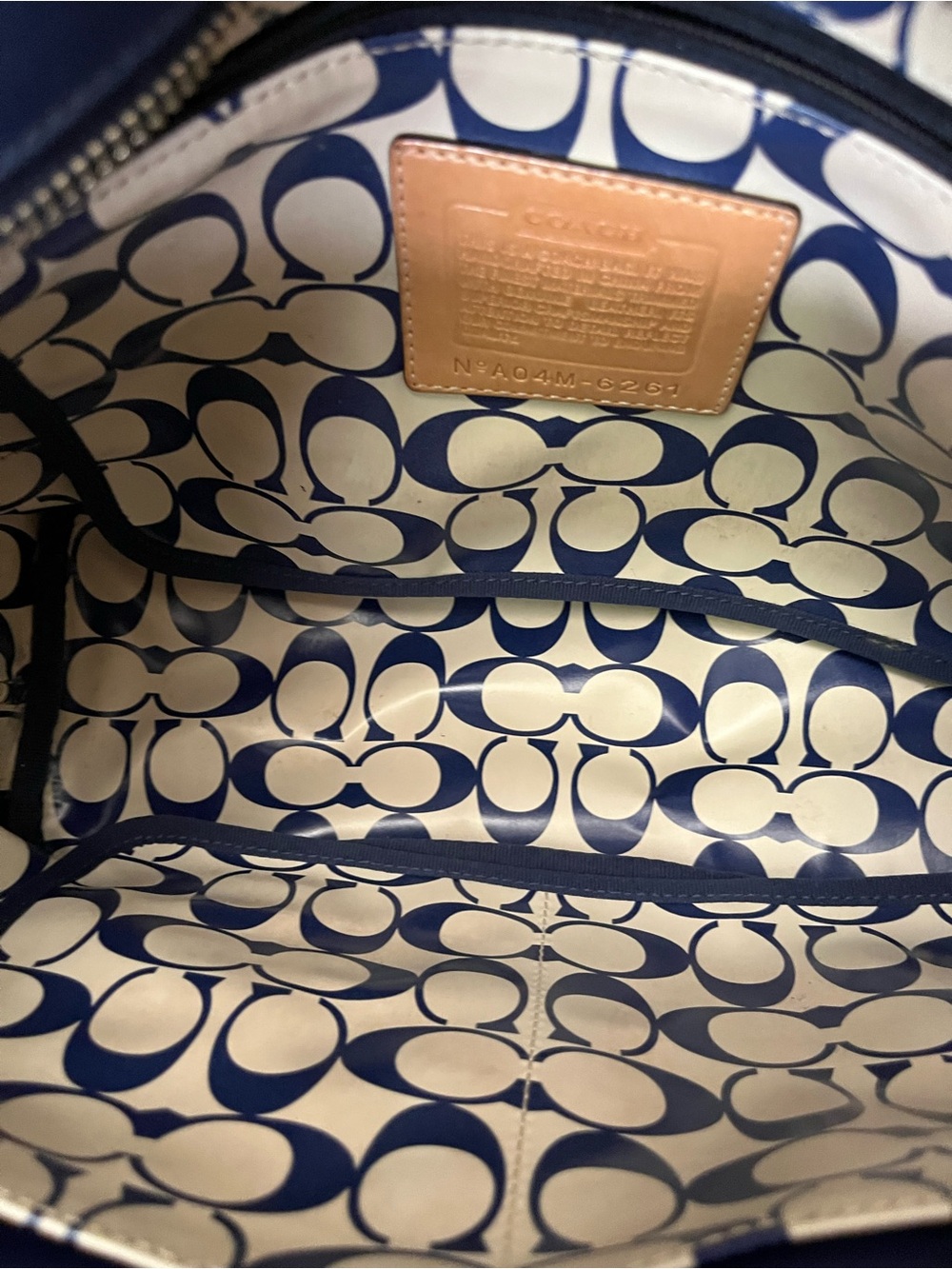 Vintage Coach Weekend Mini Hampton Tote 6261 Purse Blue and Green - Picture 16 of 16